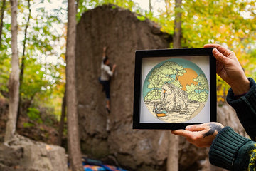 Open image in slideshow, Niagara Glen Bouldering Prints 8" x 8" - Harrold & Kumar